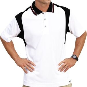 Men's White and Black Polo Shirt